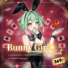 Ririka Bunny Girl Voice Pack — ภาพ Ririka ในชุดบันนี่เกิร์ลกับไพ่และลูกเต๋า พร้อมรายละเอียดเซตไฟล์เสียง